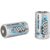 Ansmann NiMh Professionnel Mono D HR20, Batterie Argent, D, Hybrides nickel-métal (NiMH), 1,2 V, 10000 mAh, 33 x 61.5
