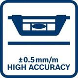 Bosch 1 600 A01 V3Y niveau 0,6 m Noir, Argent, Niveau à bulle d'air Au niveau du charpentier, 0,6 m, Noir, Argent, 0,5 mm/m, Aluminium, 540 g