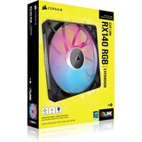 Corsair iCUE RX140 RGB Single, Ventilateur de boîtier Noir, 4 broches PWM