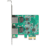 DeLOCK Carte PCI Express x1 2 x RJ45 2,5 Gigabit LAN RTL8125, Carte réseau 