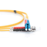 Digitus Câble de raccordement fibre optique, duplex, connecteur LC > ST, monomode OS2 Jaune