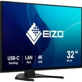 EIZO FlexScan EV3240X-BK 32" 4K Ultra HD Moniteur Noir, 1x DisplayPort, 2x HDMI, 2x USB-C, 3x USB-A, 1x RJ-45