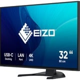 EIZO FlexScan EV3240X-BK 32" 4K Ultra HD Moniteur Noir, 1x DisplayPort, 2x HDMI, 2x USB-C, 3x USB-A, 1x RJ-45