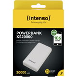 Intenso XS20000 Powerbank Zusatzakku LiPo 20000 mAh 7313552 Lithium Polymère (LiPo) Blanc Blanc, 20000 mAh, Lithium Polymère (LiPo), 3,7 V, Blanc