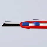 KNIPEX Couteau universel CutiX, Cutter Rouge/Bleu, 2 lames incluses