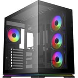 Krux Atron boîtier midi tower Noir | 2x USB-A | 1x USB-C | RGB | Verre Trempé
