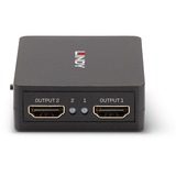 Lindy Splitter HDMI 18G 2 ports, compact, Repartiteur HDMI Noir, compact, HDMI, 2x HDMI, 3840 x 2160 pixels, Noir, Métal, 60,5 mm