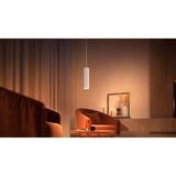 Philips Hue Lampe pendante cylindrique Perifo Blanc, Philips Hue White and Color ambiance Suspension cylindrique Perifo, Eclairage intelligent par suspension, Bluetooth, Blanc, LED intégrée, Métal, Blanc