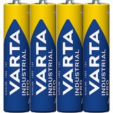 VARTA Industrial AAA Batterie à usage unique Alcaline Batterie à usage unique, AAA, Alcaline, 1,5 V, 4 pièce(s), Bleu