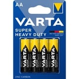 VARTA SUPERLIFE Batterie à usage unique AA Zinc-Carbone Batterie à usage unique, AA, Zinc-Carbone, 1,5 V, 4 pièce(s), Gris, Jaune