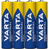 Varta Industrial AAA Batterie à usage unique Alcaline Batterie à usage unique, AAA, Alcaline, 1,5 V, 4 pièce(s), Bleu