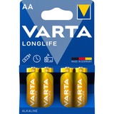 Varta Longlife Batterie à usage unique AA Alcaline Batterie à usage unique, AA, Alcaline, 1,5 V, 1 pièce(s), Multicolore