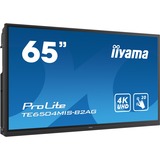 iiyama TE6504MIS-B2AG affichage de messages Écran plat interactif 165,1 cm (65") IPS Wifi 350 cd/m² 4K Ultra HD Noir Écran tactile Intégré dans le processeur Android, Affichage public Noir, Écran plat interactif, 165,1 cm (65"), IPS, 3840 x 2160 pixels, Wifi