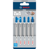 Bosch Lames de scie sauteuse T 127 D, Lame de scie Lames de scie sauteuse, Tuyau, Profil, Plaque métallique (épaisseur moyenne), Feuille de métal (épais), Plaque..., Acier rapide, Bleu, Gris, 3 mm, 3 cm