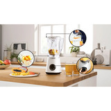 Bosch Serie 4 MMB6141W blender 1,5 L Mélangeur de table 1200 W Blanc Blanc, Mélangeur de table, 1,5 L, Fonction d'impulsion, Pileur de glace, 1 m, 1200 W