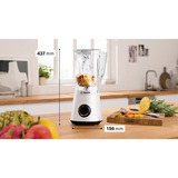 Bosch Serie 4 MMB6141W blender 1,5 L Mélangeur de table 1200 W Blanc Blanc, Mélangeur de table, 1,5 L, Fonction d'impulsion, Pileur de glace, 1 m, 1200 W