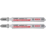 Bosch T128BHM Lames de scie sauteuse Carbone 2 pièce(s), Lame de scie Lames de scie sauteuse, Laminé, Plaque de plâtre, Polyvinyl chloride (PVC), Carbone, Acier inoxydable, 1,8 mm, 1,5 cm