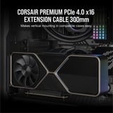 Corsair Premium PCIe 4.0 x16, Câble d'extension Noir, 0,3 mètres