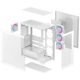 DeepCool CG580 4F boîtier midi tower Blanc | 2x USB-A | 1x USB-C | RGB | Verre Trempé