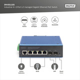 Digitus Commutateur Gigabit Ethernet PoE industriel géré L2 4+2 ports, Switch 