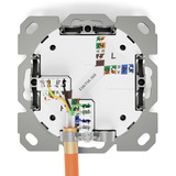 Digitus Prise de données CAT.6A encastrée, blindée, 1x RJ-45 LSA, Boîte de jonction Blanc