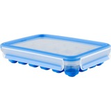 Emsa Clip & Close Ice Cube Tray 24 pièce(s) Bac à glaçon, Machine à glaçons Transparent/Bleu, 24 pièce(s), Rectangulaire, Bac à glaçon, Bleu, Transparent, Polypropylène (PP), Élastomère thermoplastique (TPE), 226 mm