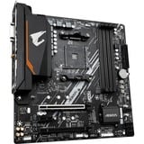 GIGABYTE B550M AORUS ELITE AX Carte mère - Processeurs AMD Ryzen 5000, VRM 5+3 phases, jusqu'à 4733 MHz DDR4, 1xPCIe 4.0 + 1xPCIe 3.0 M.2, Wi-Fi 6E, LAN 1GbE, USB 3.2 Gen 1 carte mère socket AM4 VRM 5+3 phases, jusqu'à 4733 MHz DDR4, 1xPCIe 4.0 + 1xPCIe 3.0 M.2, Wi-Fi 6E, LAN 1GbE, USB 3.2 Gen 1, AMD, Emplacement AM4, AMD Ryzen 3000 Series, AMD Ryzen 4000 Series, AMD Ryzen 5000 Series, Emplacement AM4, DDR4-SDRAM, 128 Go