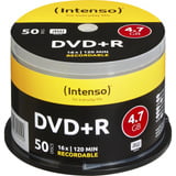 Intenso 4111155 DVD vierge 4,7 Go DVD+R 50 pièce(s), Support vierge DVD DVD+R, 120 mm, Boîte à gâteaux, 50 pièce(s), 4,7 Go