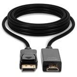 Lindy Câble adaptateur DisplayPort vers HDMI 4K30Hz, 2m Noir, 2m, 2 m, DisplayPort, HDMI Type A (Standard), Mâle, Mâle, Droit