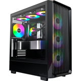 Montech X5 boîtier midi tower Noir | 2x USB-A | 1x USB-C | RGB | Window
