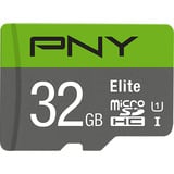 PNY Elite microSD 32 GB, Carte mémoire Gris/Vert