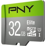 PNY Elite microSD 32 GB, Carte mémoire Gris/Vert