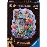 Ravensburger Puzzle en bois Chat de printemps 
