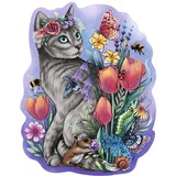 Ravensburger Puzzle en bois Chat de printemps 