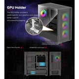 Xilence Flux X916.ARGB boîtier midi tower Noir | 2x USB-A | 1x USB-C | RGB | Window