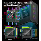 Xilence Flux X916.ARGB boîtier midi tower Noir | 2x USB-A | 1x USB-C | RGB | Window