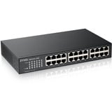 Zyxel GS1100-24E Non-géré Gigabit Ethernet (10/100/1000) Noir, Switch Non-géré, Gigabit Ethernet (10/100/1000), Grille de montage, Montage mural