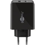 goobay Chargeur rapide double USB-C PD 30 watts Noir
