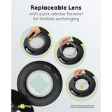 goobay Lampe loupe LED à pince 10W, Lumière LED Noir