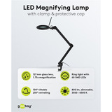 goobay Lampe loupe LED à pince 10W, Lumière LED Noir