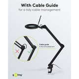 goobay Lampe loupe LED à pince 10W, Lumière LED Noir