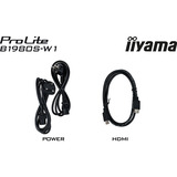 iiyama ProLite B1980S-W1 écran plat de PC 48,3 cm (19") 1280 x 1024 pixels SVGA LED Blanc Moniteur  Blanc (mat), 48,3 cm (19"), 1280 x 1024 pixels, SVGA, LED, 3 ms, Blanc
