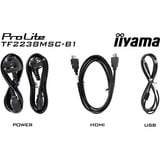 iiyama ProLite TF2238MSC-B1 21.5" Moniteur tactile Noir, 1x DisplayPort, 1x HDMI, 2x USB-A