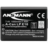 Ansmann A-Can LPE10 Batterie pour Appareil Photo / Camescope 7,4 V 1000 mAh, Batterie appareil photo 1000 mAh, 7,4 V, Lithium-Ion (Li-Ion), 1 pièce(s)