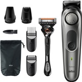 Braun BeardTrimmer 7 BT7320 Noir, Tondeuse à barbe Argent/Noir, Lavable, Batterie, Noir