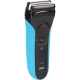 Braun Series 3 Shave&Style 3010BT Rasoir à grille Tondeuse Noir, Bleu Noir/Bleu, Rasoir à grille, Noir, Bleu, 2 SensoFoil, 1 Middle Trimmer, 5 kammen 17 mm, LED, Batterie, Hybrides nickel-métal (NiMH)