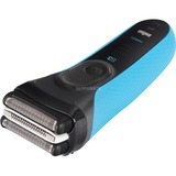 Braun Series 3 Shave&Style 3010BT Rasoir à grille Tondeuse Noir, Bleu Noir/Bleu, Rasoir à grille, Noir, Bleu, 2 SensoFoil, 1 Middle Trimmer, 5 kammen 17 mm, LED, Batterie, Hybrides nickel-métal (NiMH)