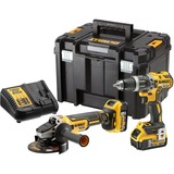 DEWALT Perceuse-visseuse à percussion sans fil + meuleuse d'angle Set DCK2080P2T, 18 Volt, Set d'outils Jaune/Noir