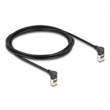 DeLOCK Câble de raccordement RJ-45 Cat.6a S/FTP, Slim 90° coudé Noir