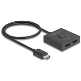 DeLOCK Commutateur HDMI 2 > 1 bidirectionnel 8K, Switch HDMI Noir